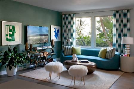 Interior view of living room at Montecito - Villas at Playa Vista Apartment Homes in Los Angeles, CA.