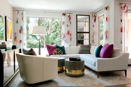 Interior view of living room at Montecito - Villas at Playa Vista Apartment Homes in Los Angeles, CA.