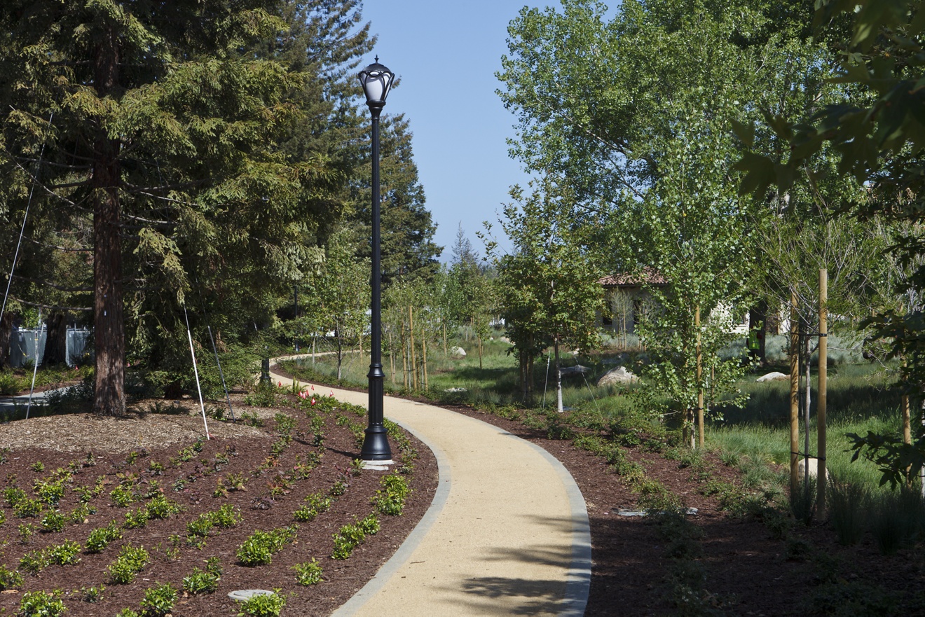 General view of River Oaks Park at Crescent Village Apartment Homes in San Jose, CA.
