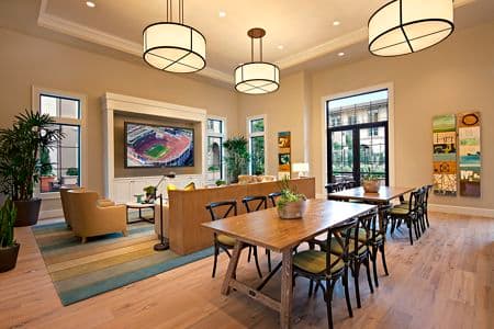 Interior view of the clubhouse at Verona at Crescent Village Apartment Homes in San Jose, CA. 