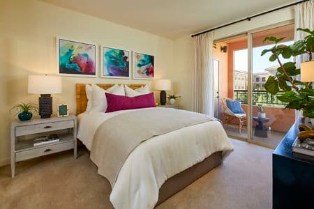 Interior view of Bedroom at Crescent Village Apartment Homes in San Jose, CA.