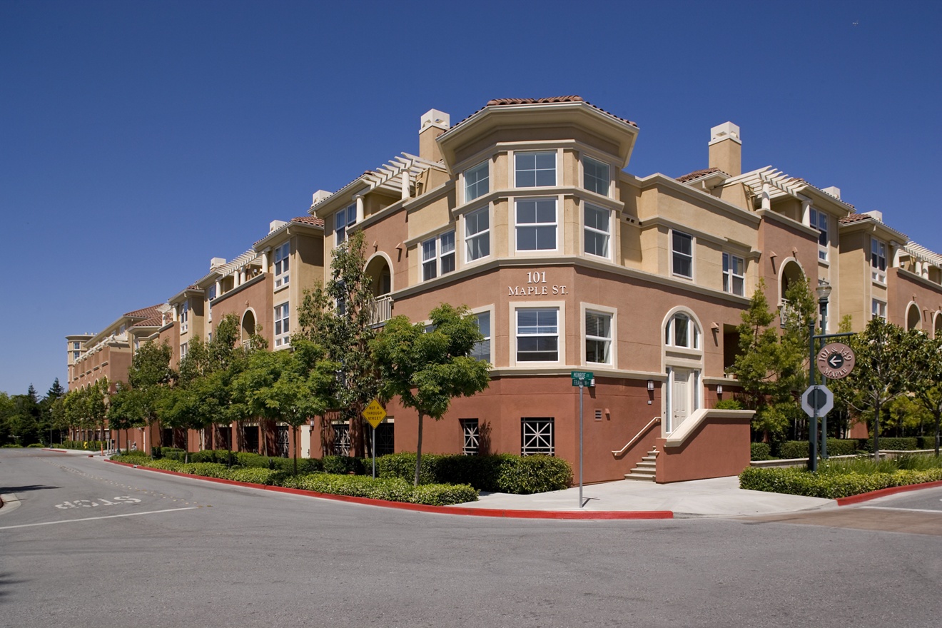 Exterior view of Franklin Street Apartment Homes in Redwood City, CA.