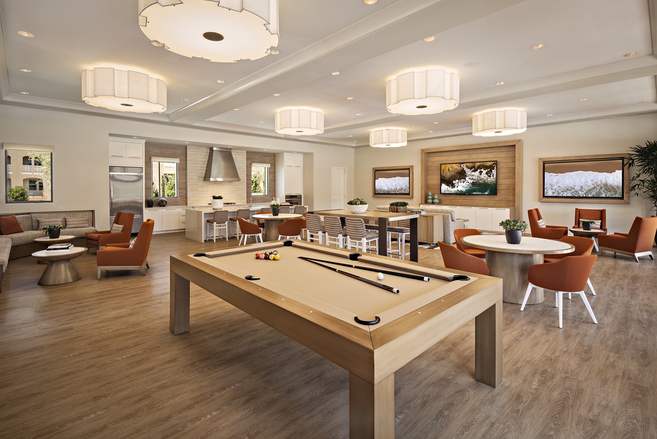 Interior views of the clubhouse at Avella Apartment Homes in Cypress Village. Lamb 2015.
