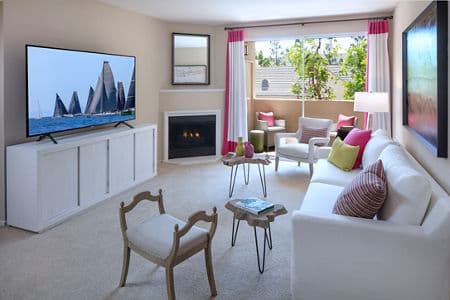 Interior view of living room at Brittany Apartment Homes in Irvine, CA.