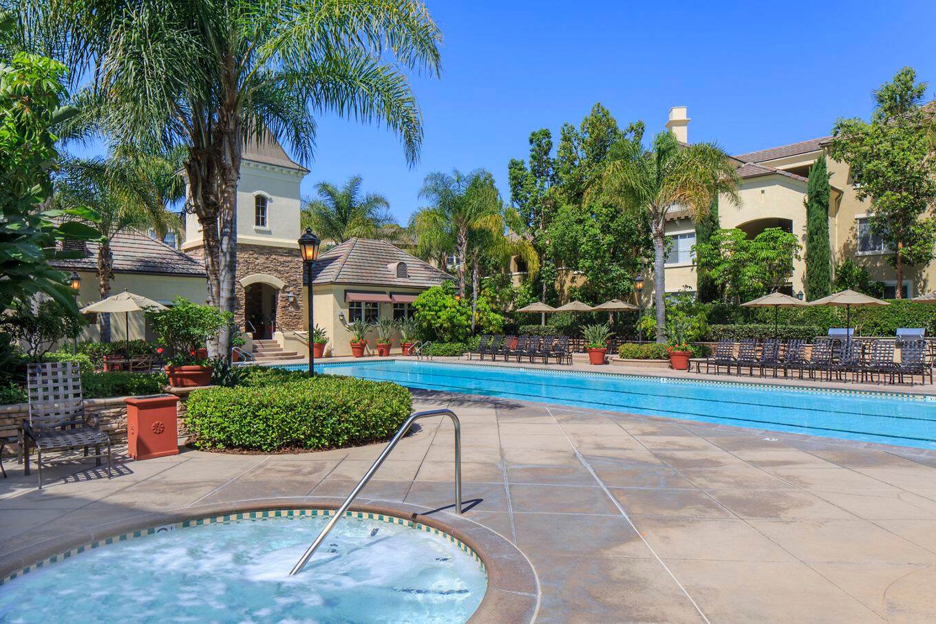 Pool and Spa view at Brittany Apartment Homes in Irvine, CA.