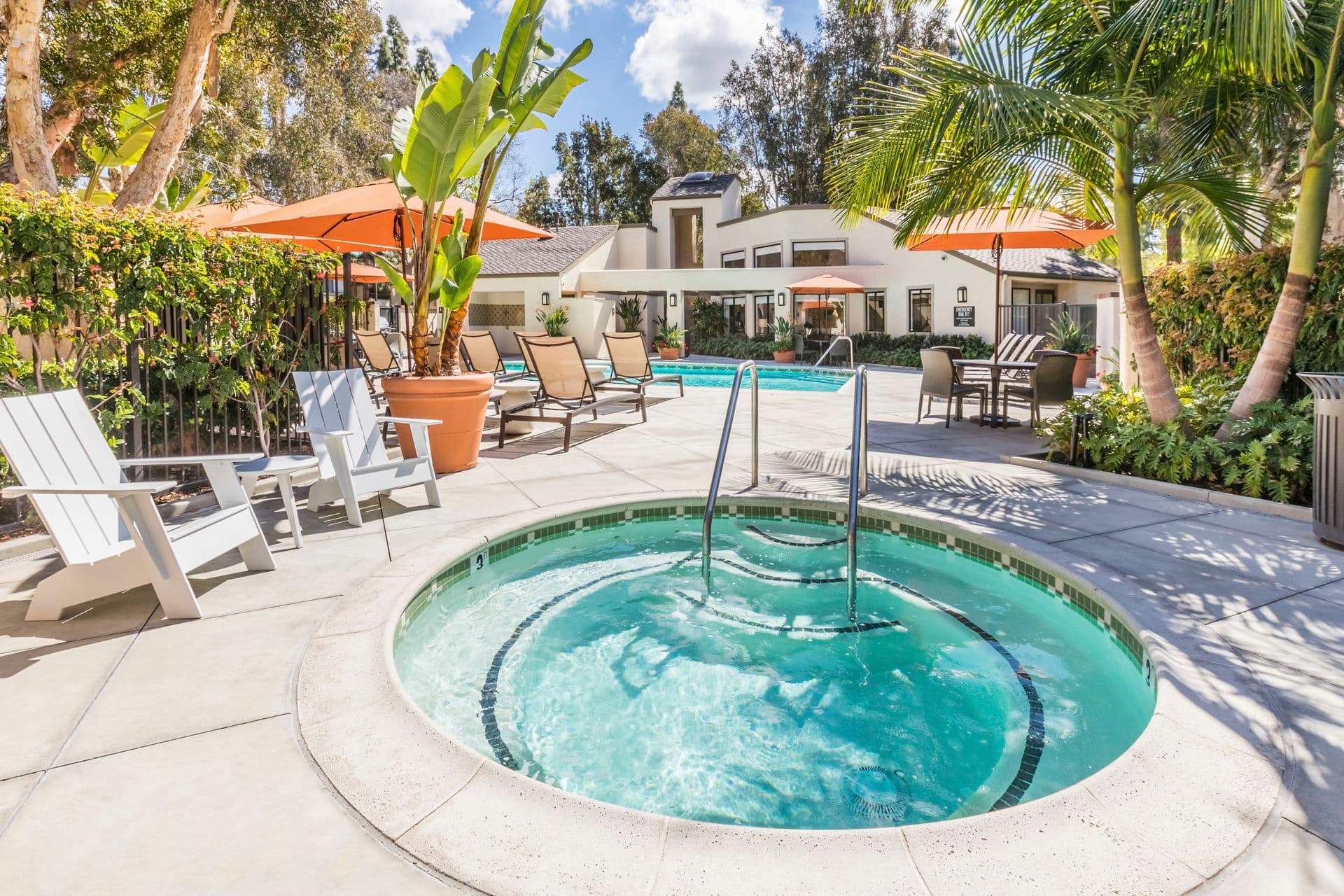 Pool view at Cedar Creek Apartment Homes in Irvine, CA.