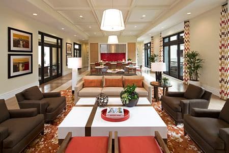 Interior view of clubhouse at Centerpointe at Irvine Spectrum Apartment Homes in Irvine, CA.