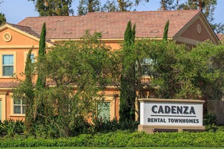 Exterior view of Cadenza at Cypress Village Apartment Homes in Irvine, CA.