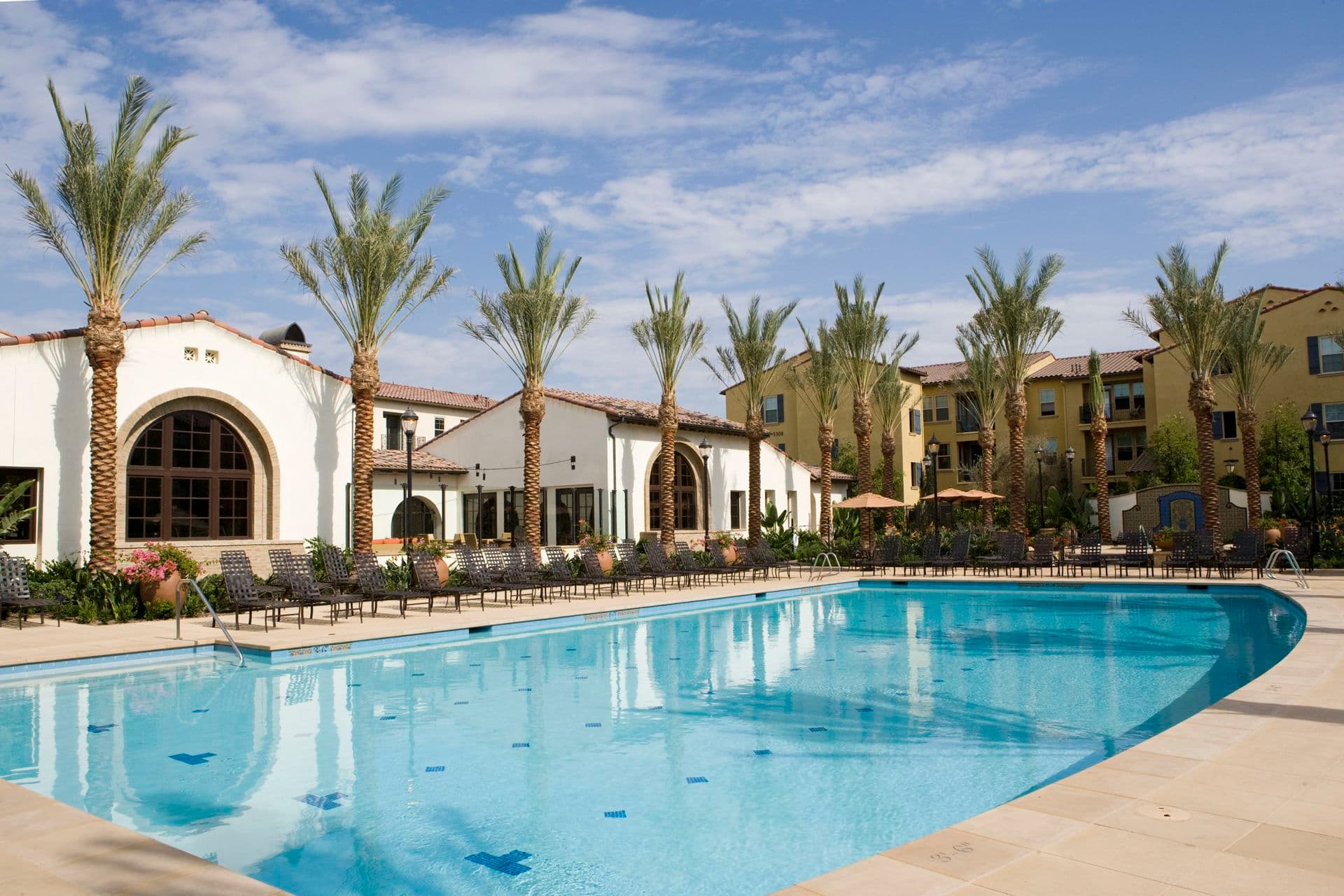 Pool view at Esperanza Apartment Homes in Irvine, CA.