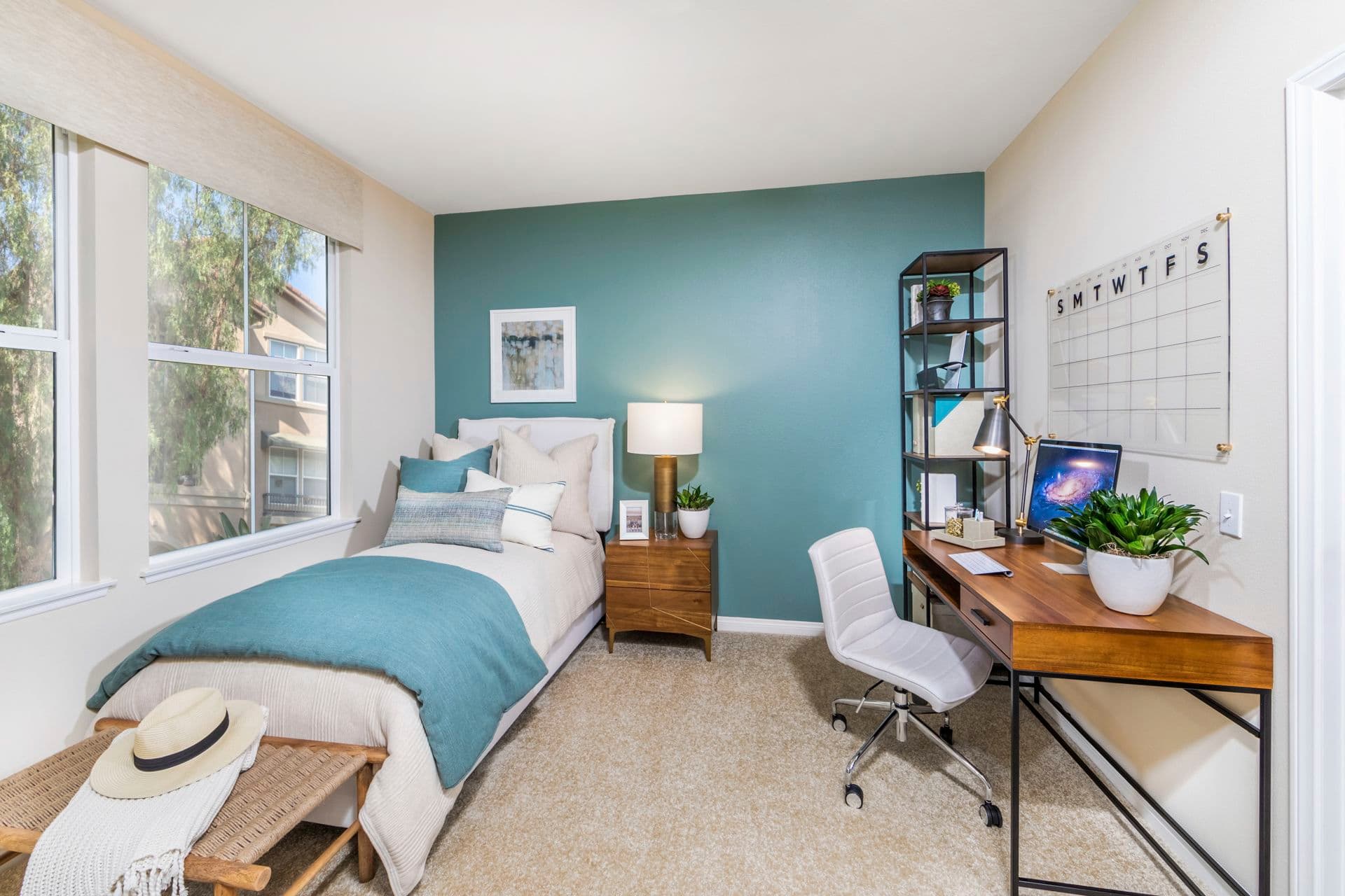 Interior view of bedroom at Quail Hill Apartment Homes in Irvine, CA.