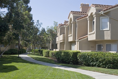 Exterior view of San Marco Villa Apartment Homes in Irvine, CA.