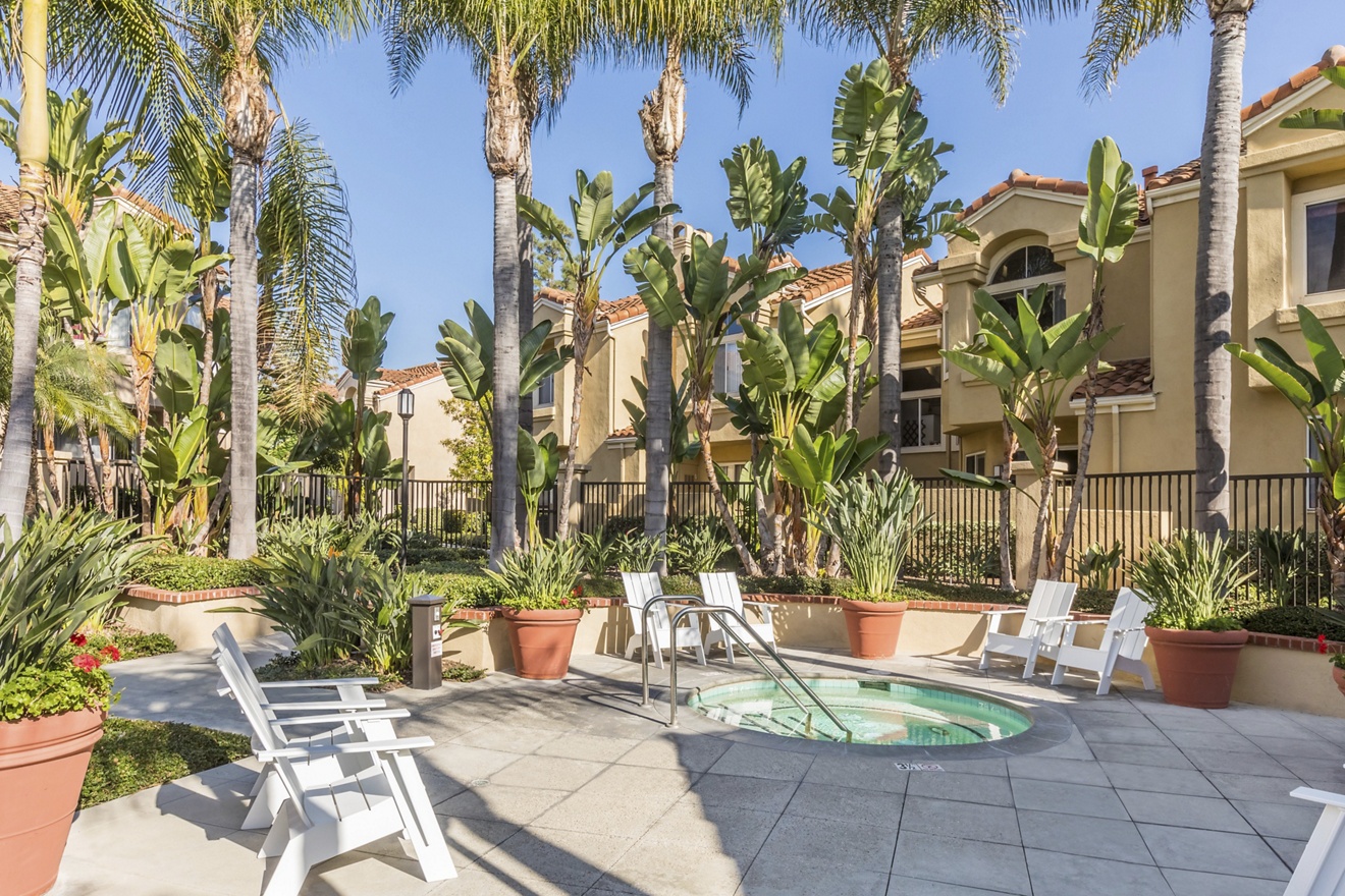 Exterior view of the spa at San Marco Villa Apartment Homes in Irvine, CA.