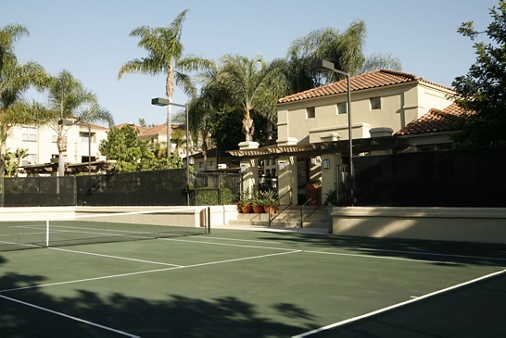View of tennis court at San Mateo Apartment Homes in Irvine, CA.