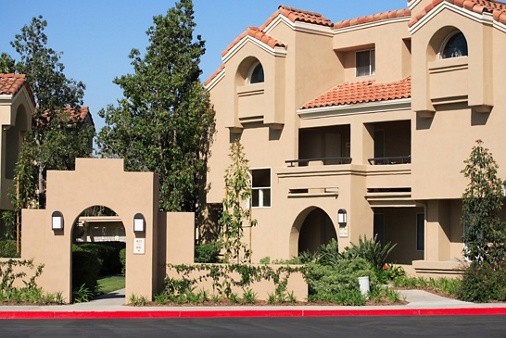 Exterior view of San Remo Villa Apartment Homes in Irvine, CA.