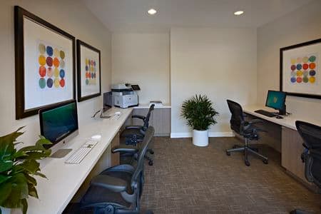 Interior view of business center at San Remo Villa Apartment Homes in Irvine, CA.