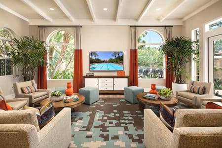 Interior view of Clubhouse at Shadow Oaks Apartment Homes in Irvine, CA.
