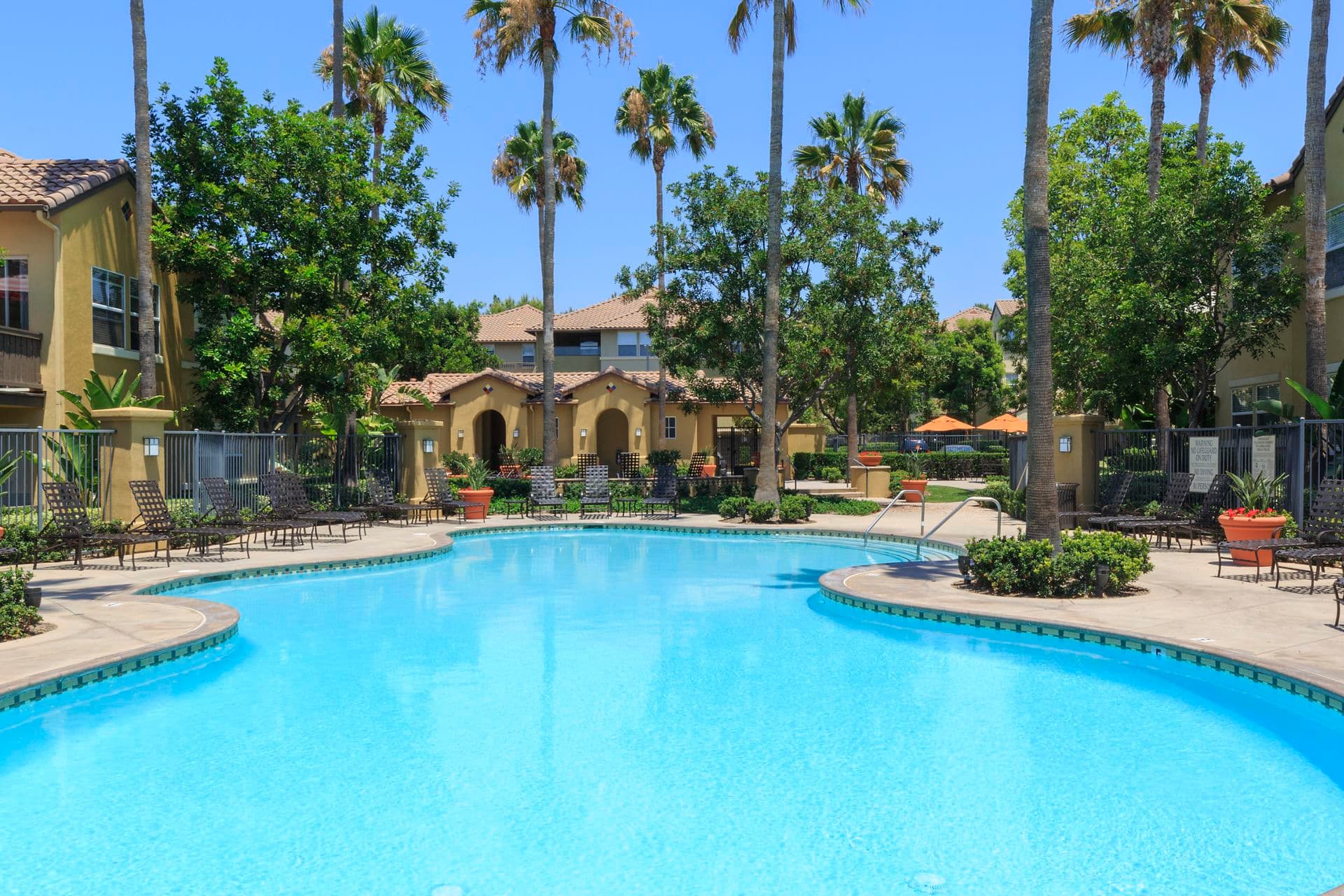 Pool view at Solana Apartment Homes in Irvine, CA.