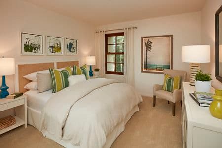Interior view of bedroom at The Park at Irvine Spectrum Apartment Homes in Irvine, CA.