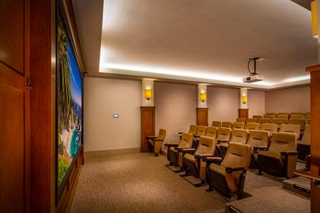 Interior view of Theater at Cambria at The Village at Irvine Spectrum Apartment Homes in Irvine, CA.
