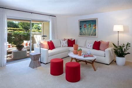 Interior view of living room at Turtle Rock Vista Apartment Homes in Irvine, CA.
