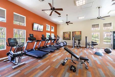Interior view of fitness center at Villa Coronado