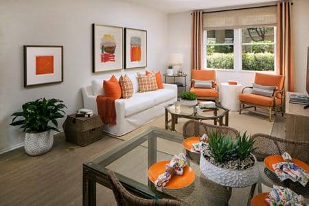 Interior view of living room at Villa Siena Apartment Homes in Irvine, CA.