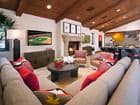 Interior view of clubhouse of Woodbury Court Apartment Homes in Irvine, CA.