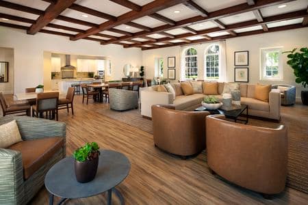 Interior view of clubhouse at Woodbury Lane Apartment Homes in Irvine, CA.