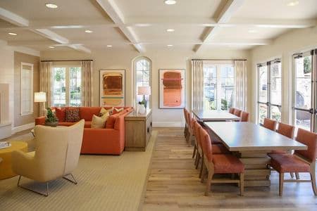 Interior view of Clubhouse at Bordeaux Apartment Homes in Newport Beach, CA.