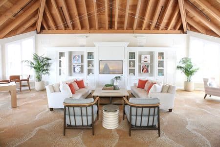 Interior view of Clubhouse at Promontory Point Apartment Communities in Newport Beach, CA.