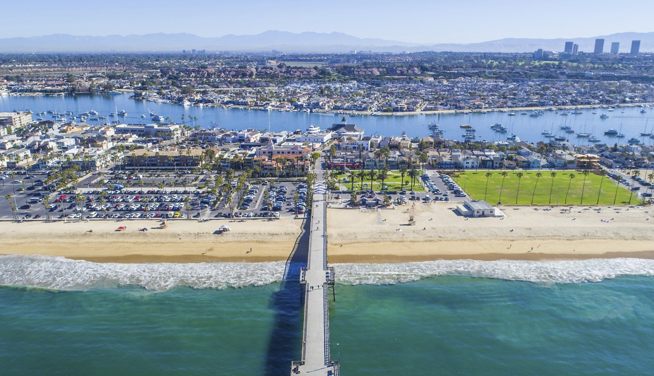 Beautiful Balboa Island in Newport Beach, Southern California. Balboa Island is a beach community in Orange County, CA.
