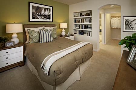 Interior views of master bedroom at Gateway Apartment Homes in Orange, CA.