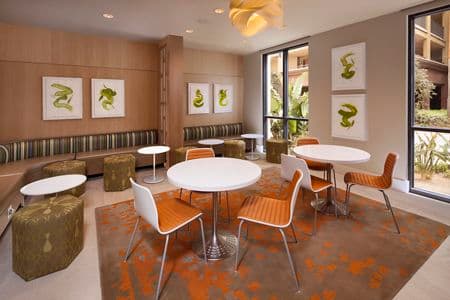 Interior view of ilounge at Gateway Apartment Homes in Orange, CA.