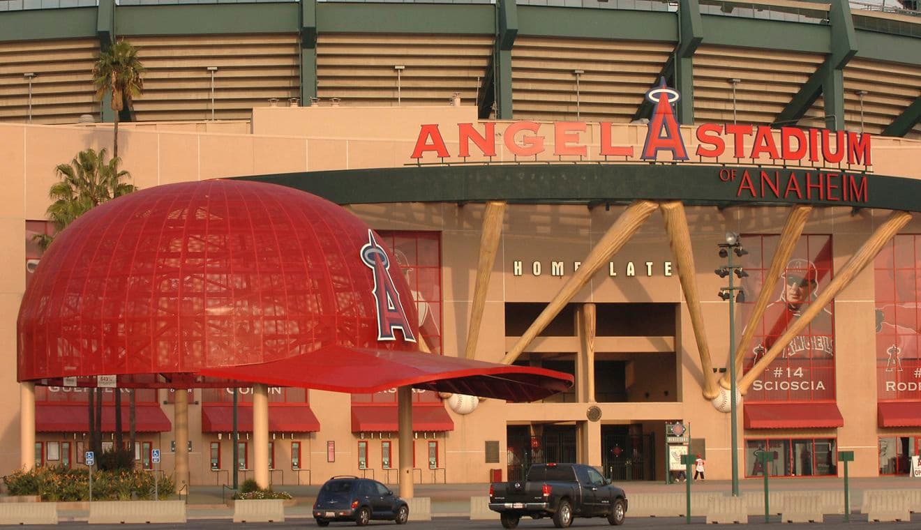General view of Angels Stadium of Anaheim, the home of the Los Angeles Angels of Anaheim photographed December 14, 2005. (Photo by Steve Grayson/WireImage)