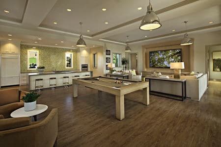 Interior view of clubhouse at Amalfi Apartment Homes in Tustin, CA.