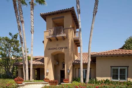 Exterior view of Leasing Center at Rancho Monterey Apartment Homes in Tustin, CA.