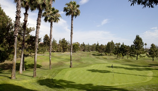View of golf course at Rancho Monterey Apartment Homes in Tustin, CA.