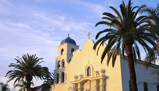 Image of the Mission in Mission Valley, CA.