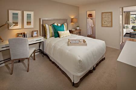 Interior view of bedroom at Westwood Apartment Homes in San Diego, CA.