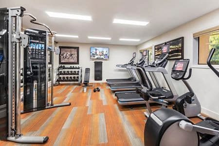 Interior view of fitness center at Westwood Apartment Homes in San Diego, CA.