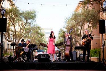 Image of band playing at Crescent Village in San Jose, CA. 