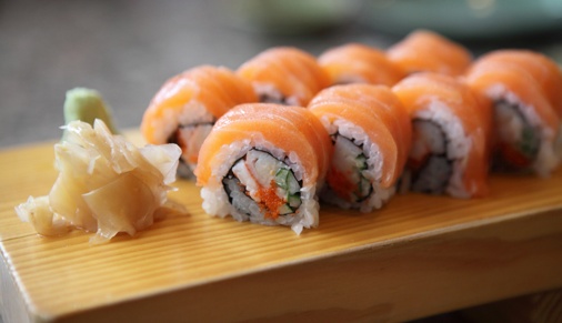 Image of salmon sushi