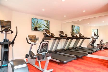 Interior view of fitness at Baywood Apartment Homes in Newport Beach, CA.
