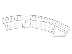 Flex+ floor plan for 71 South Wacker, suite 3400 in Chicago, IL.