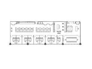 Flex+ floor plan for One North Wacker Drive, suite 400 in Chicago, IL.