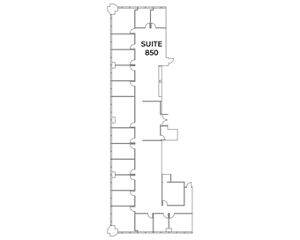 Flex+ floor plan for 11150 Santa Monica Blvd., suite 850 in Los Angeles, CA.
