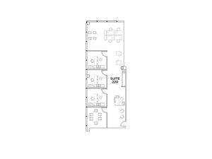 Flex+ floor plan for 11111 Santa Monica Blvd, suite 220 in Los Angeles, CA.