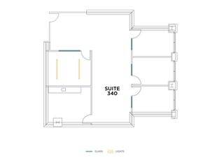 Flex+ floor plan for 20 Pacifica, suite 340 in Irvine, CA.