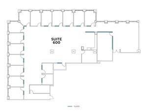 Flex+ floor plan for 20 Pacifica, suite 600 in Irvine, CA.