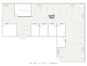 Flex+ floor plan for 400 Spectrum Center Drive, suite 1250 in Irvine, CA.